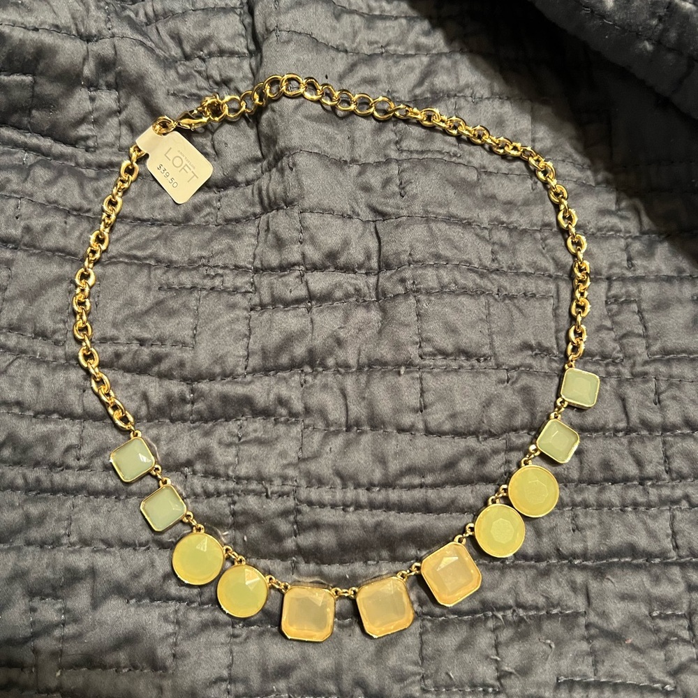 LOFT Gold and Green Necklace